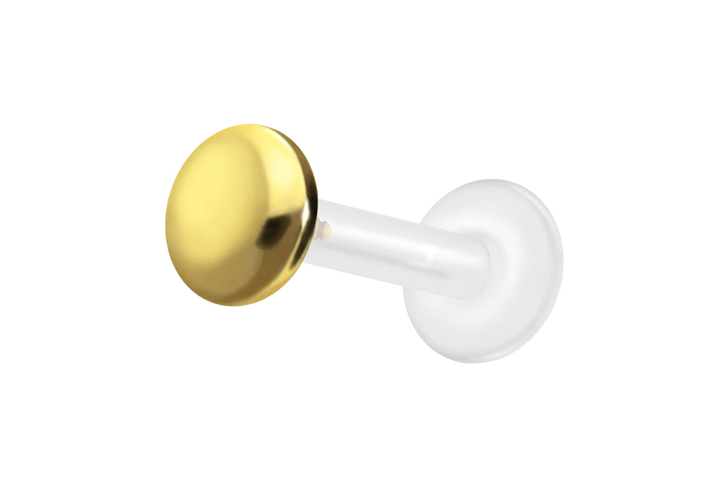 PTFE Labret Piercing mit Innengewinde + Titan-Aufsatz FLACH